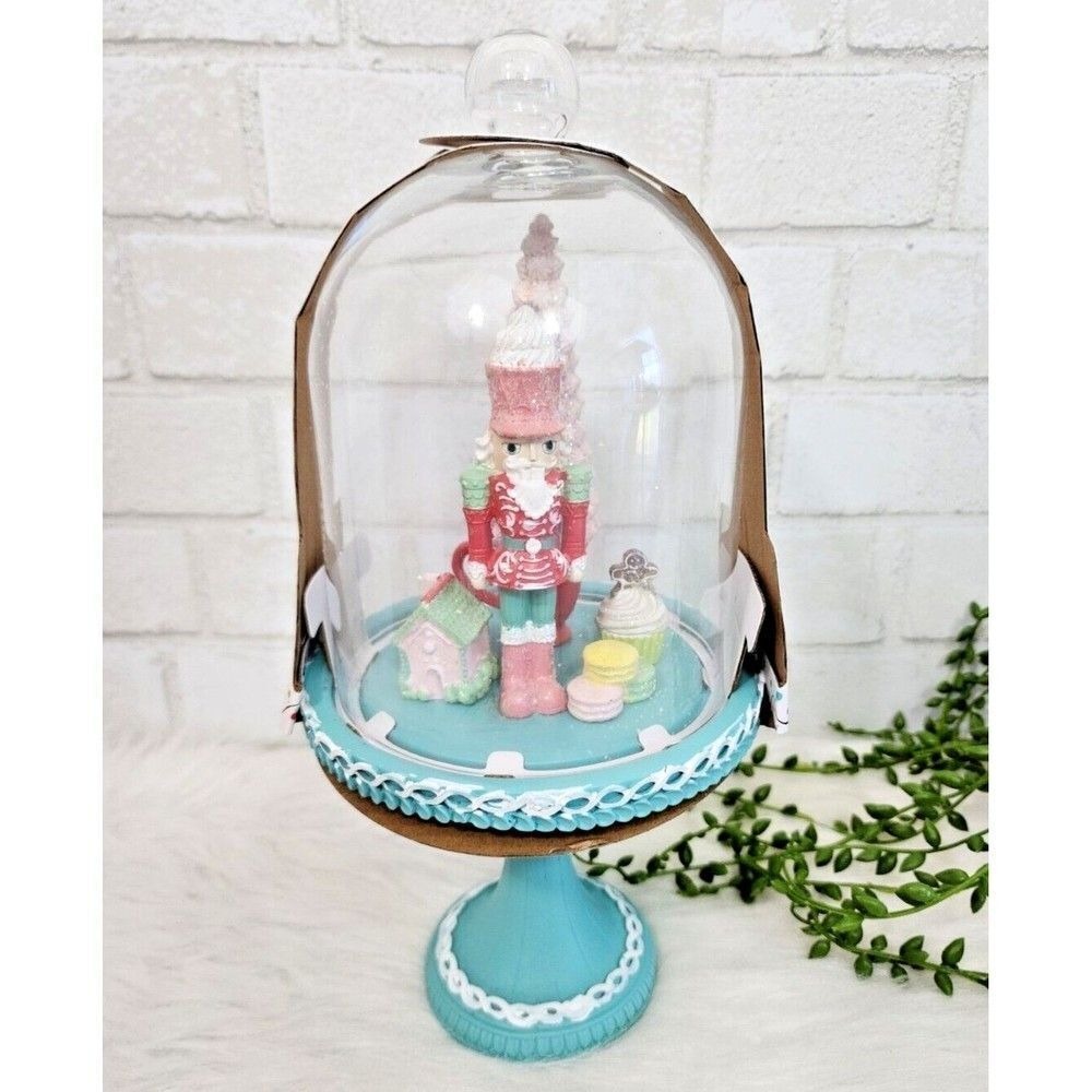 Jingles & Joy Nutcracker Cloche Pastel Pinkmas Theme 13" Pink Blue Christmas NEW